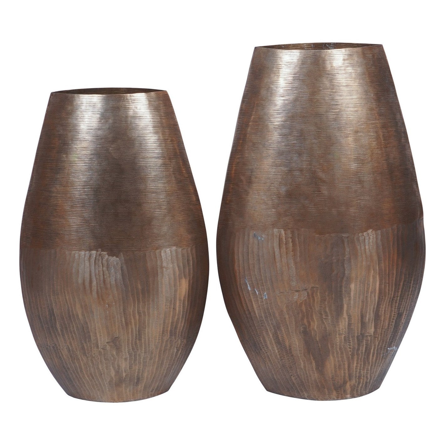 Libra Southwold Textured Oval Vase 80cm - Antique Brass