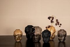 PTMD Maride Ronde Vaas - H20 x Ø15 cm - Glas - Zwart