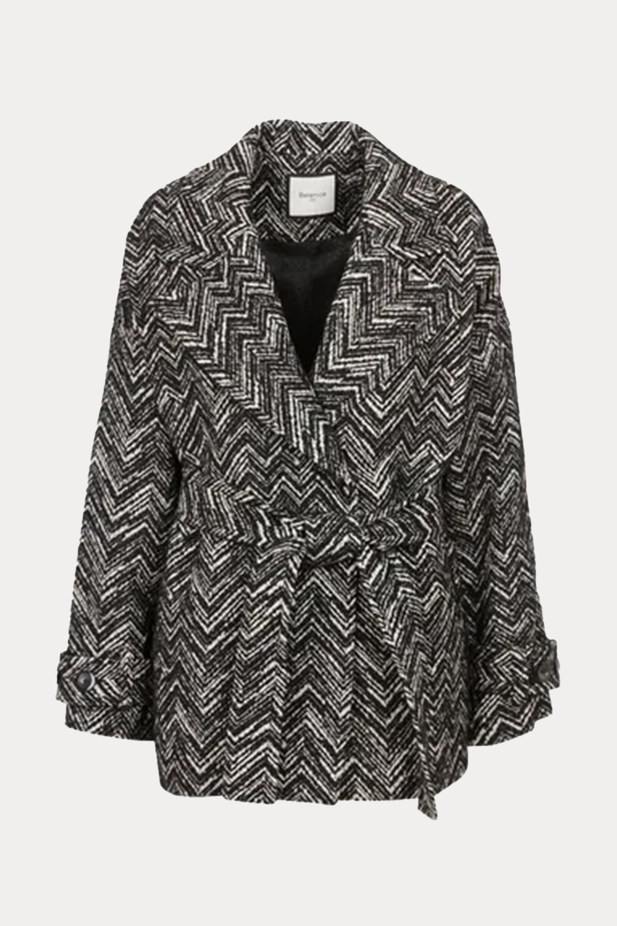 Berenice Mael Desenli Kuşaklı Kaban-Libas Trendy Fashion Store