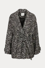 Berenice Mael Desenli Kuşaklı Kaban-Libas Trendy Fashion Store