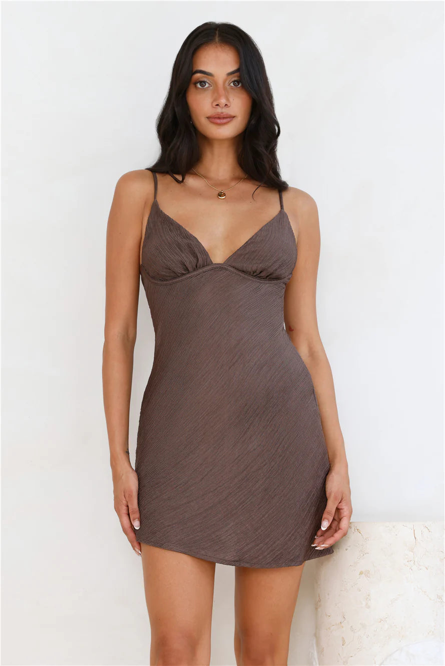 Limitless Dreams Mini Dress Brown