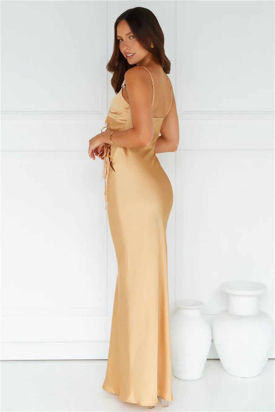 About A Girl Maxi Dress Gold