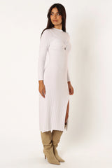Zayla Long Sleeve Midi Dress - Cream