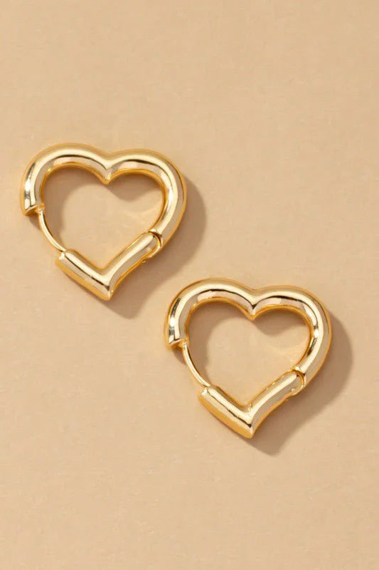 Heart Shape Huggie  - Gold