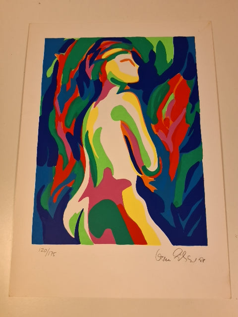 Gorm Eriksen Litografi Nøgen motiv