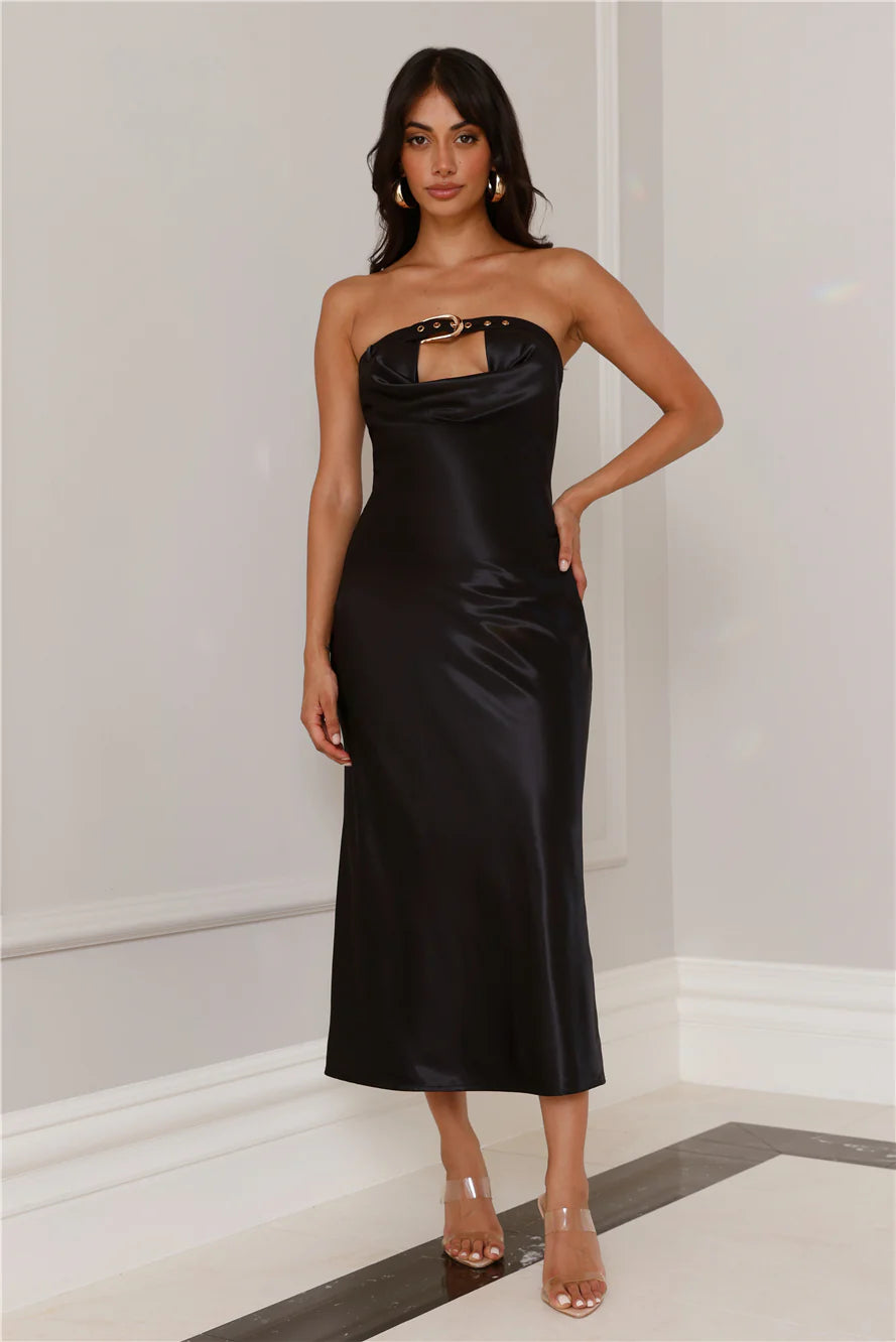 RUNAWAY Loxana Strapless Dress Black