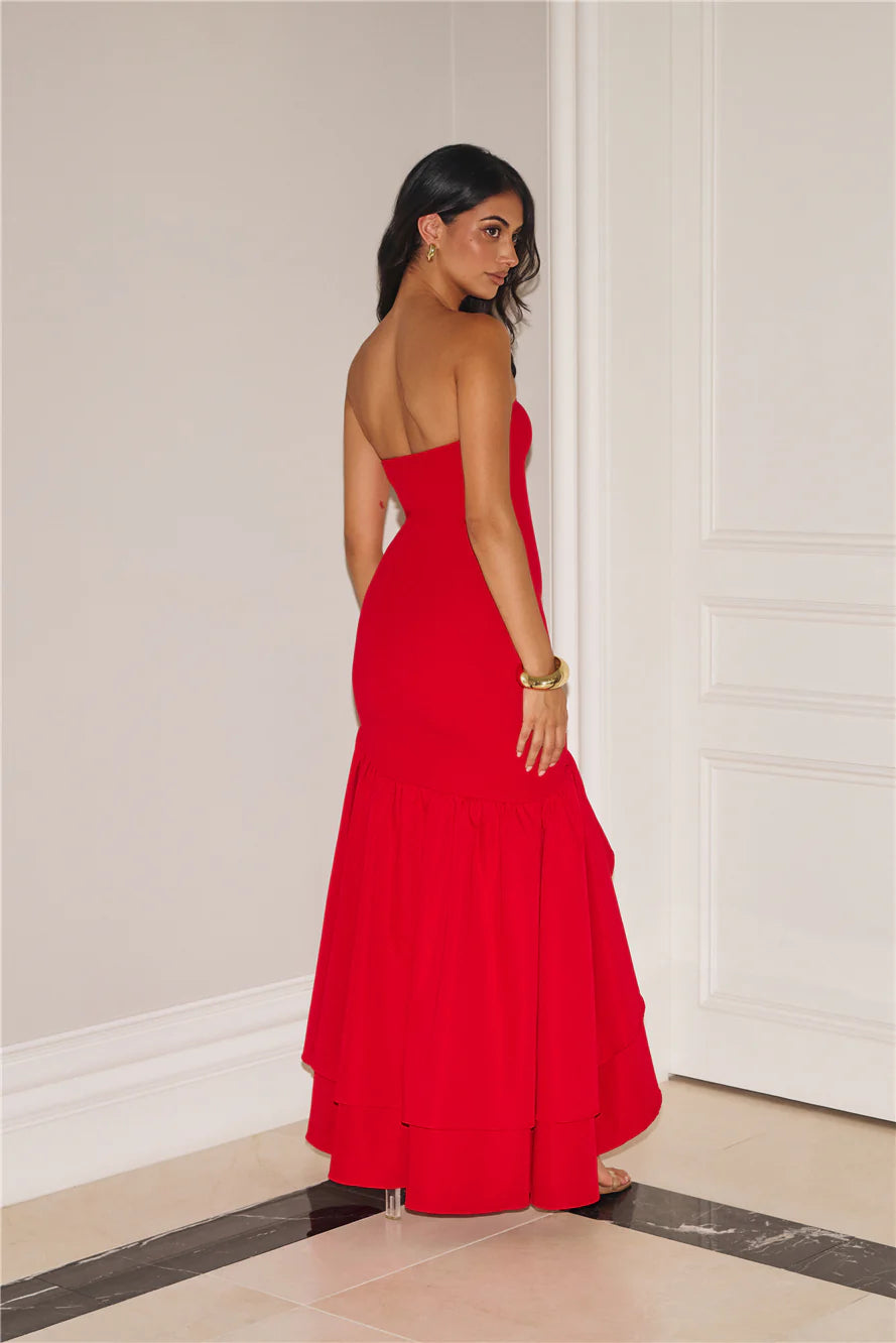 Extravagant Events Strapless Maxi Dress Red