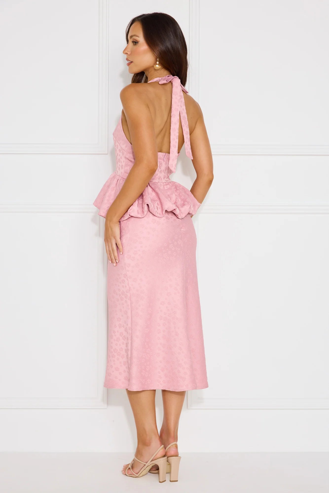 Yasmine Halter Bubble Top Pink