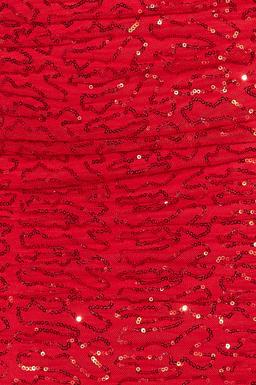 Princess Sparkle Sequin Maxi Dress Red