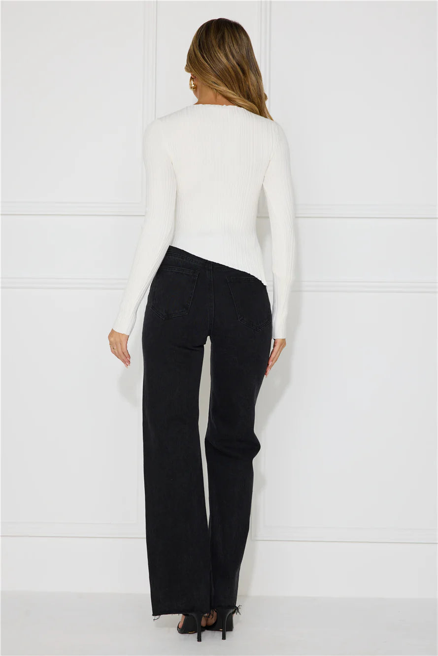 Off To Work Long Sleeve Top Cream
