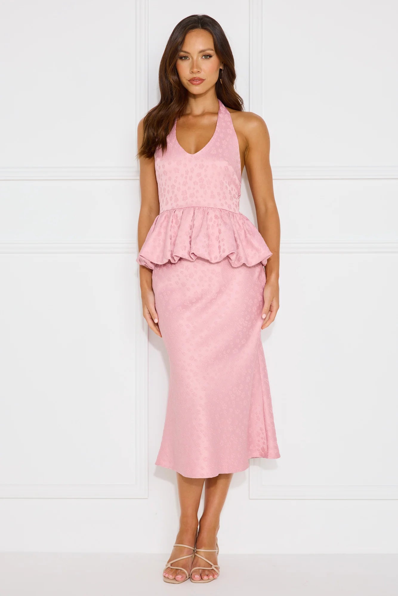 Yasmine Halter Bubble Top Pink