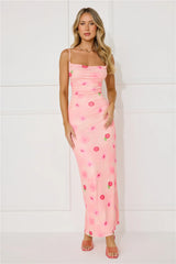 Musical Dream Mesh Maxi Dress Pink