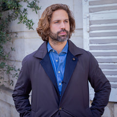 Manteau réversible PEAK bleu marine / marron foncé