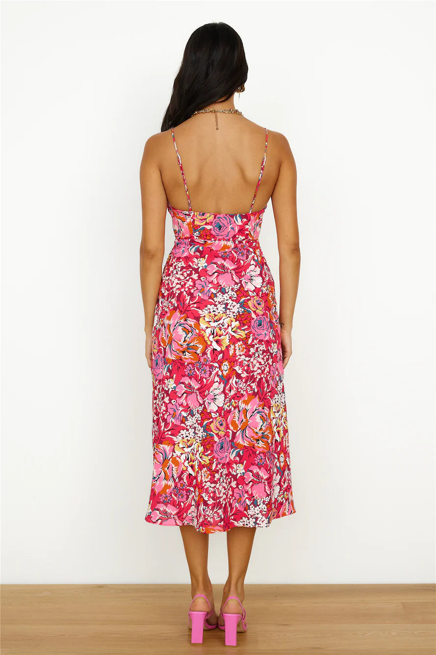 Brunch Run Midi Dress Red