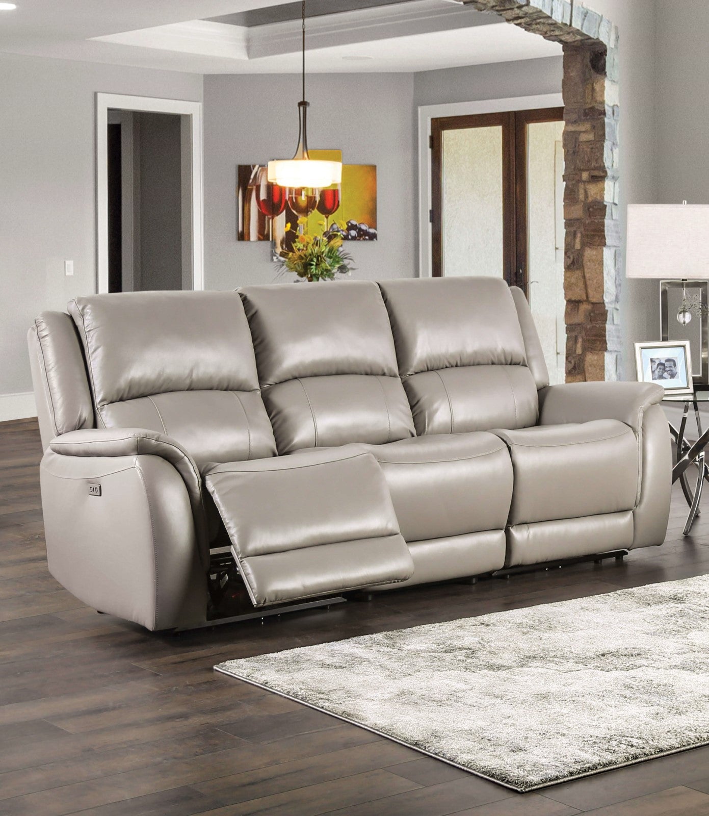 Gorgius Light Gray Power Sofa from Furniture of America - Luna Furniture