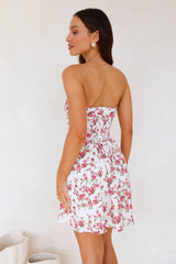 Garden Of Dreams Strapless Mini Dress White
