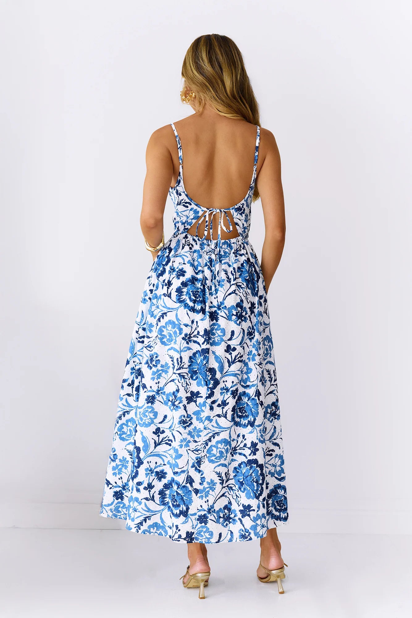 Fresh Blossom Maxi Dress Blue