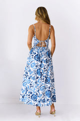 Fresh Blossom Maxi Dress Blue