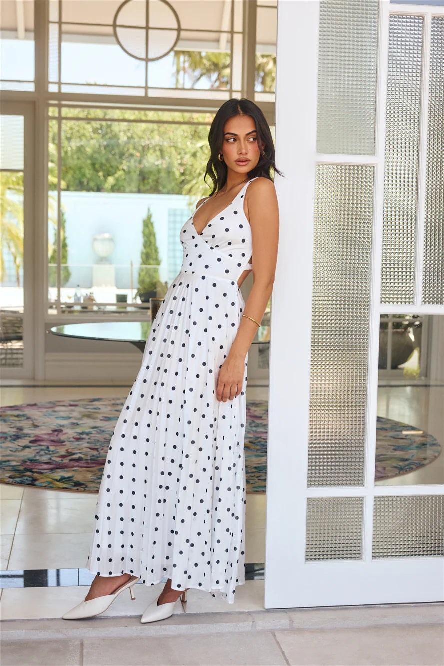 Runway Dreams Satin Maxi Dress White