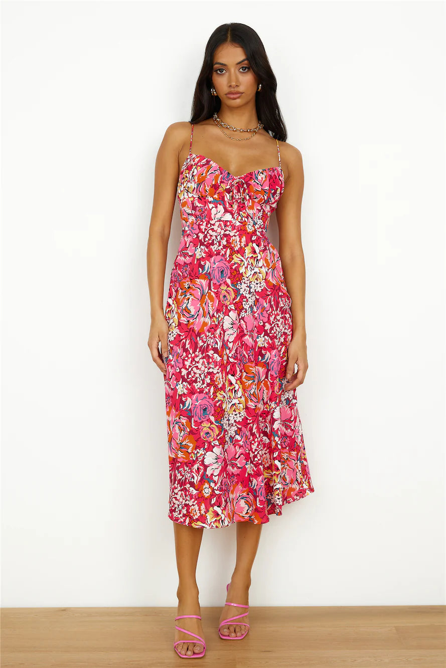 Brunch Run Midi Dress Red