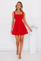 Whimsical Garden Mini Dress Red