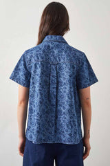 Domi Blue Printed Denim Shirt