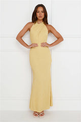 Statements Of Style Halter Maxi Dress Yellow