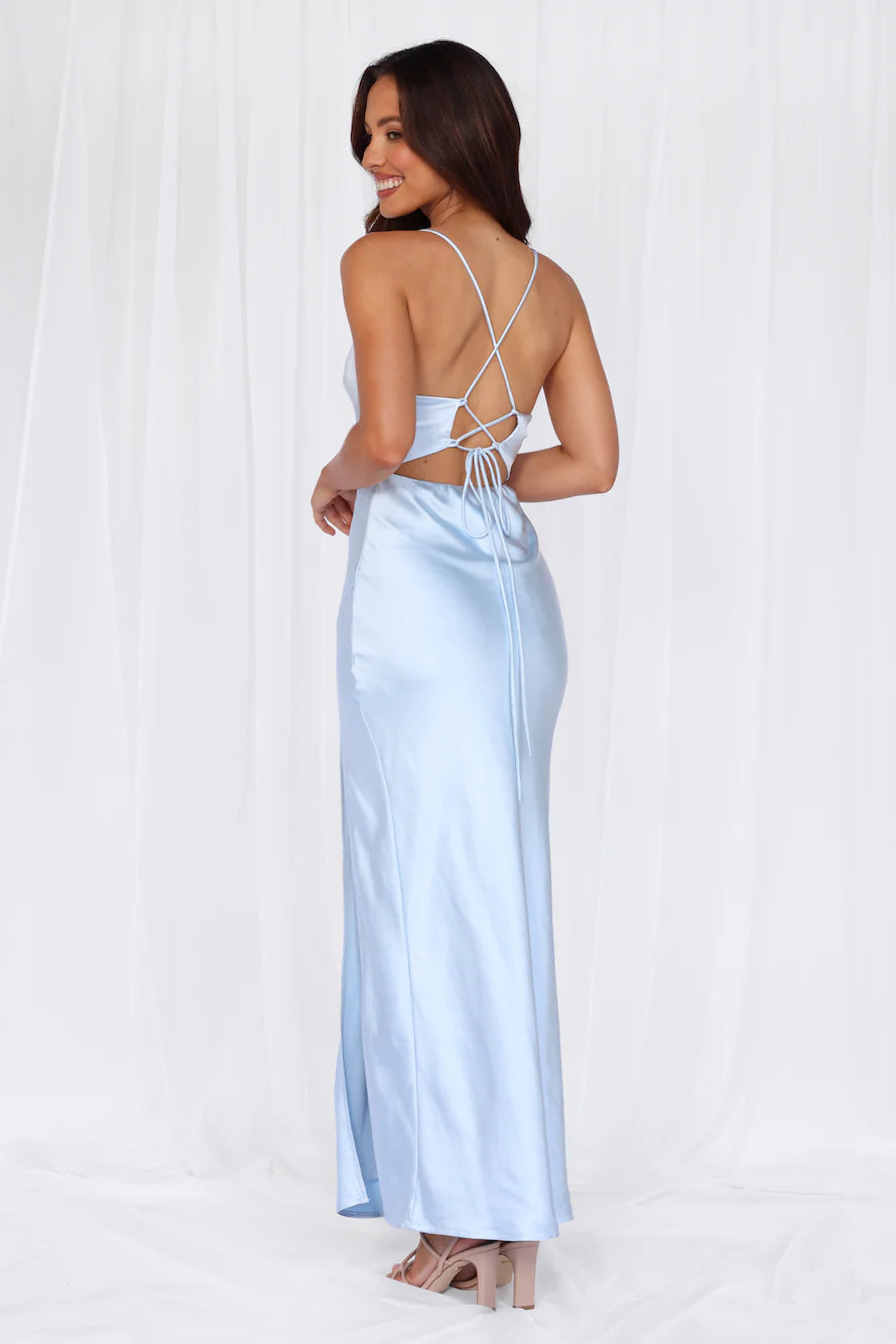 Sale-Dress The Sophia Satin Maxi Dress Blue