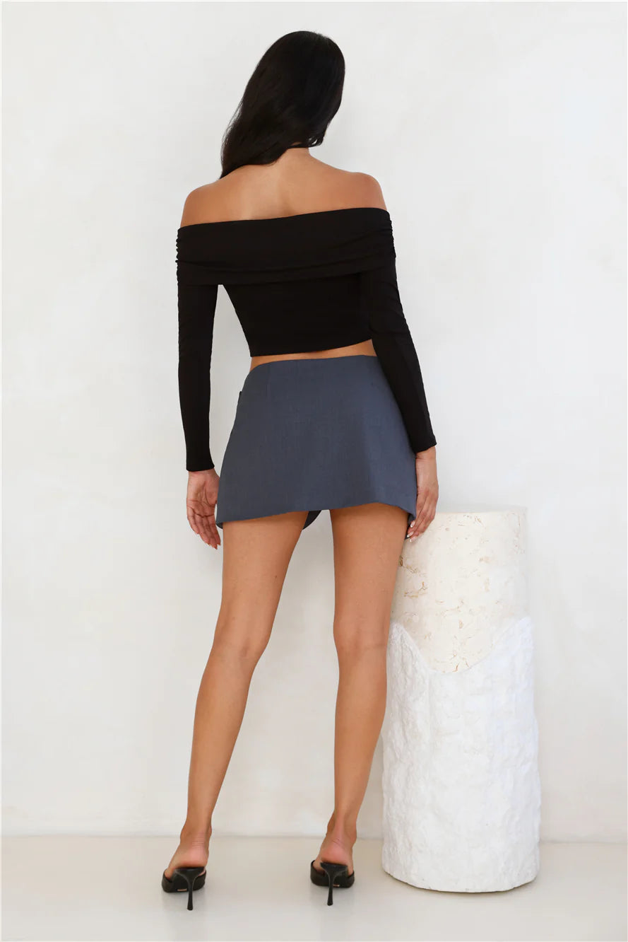 Power Of Basics Off Shoulder Long Sleeve Top Black