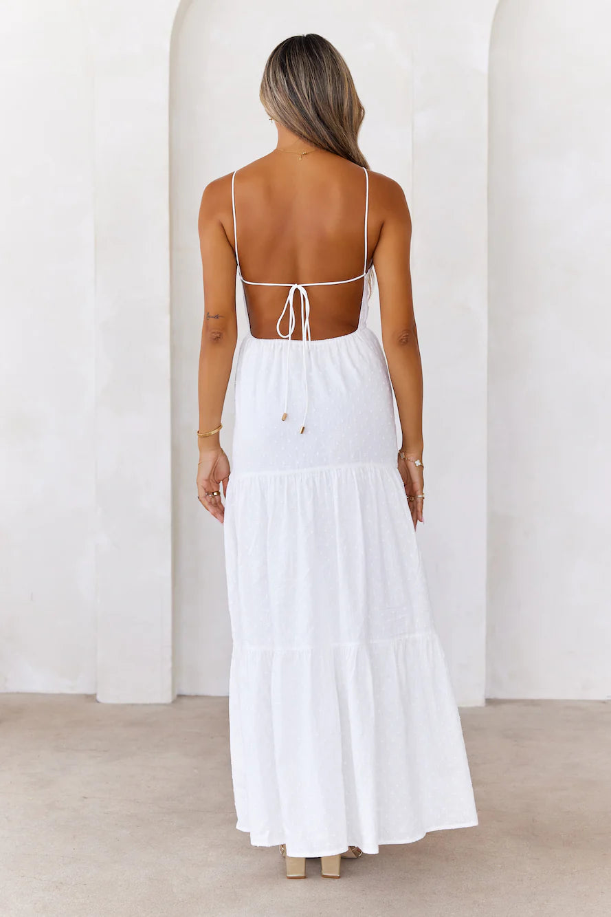 It's Warming Up Maxi Dress White