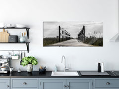 Steg in der Landschaft, Glasbild Panorama