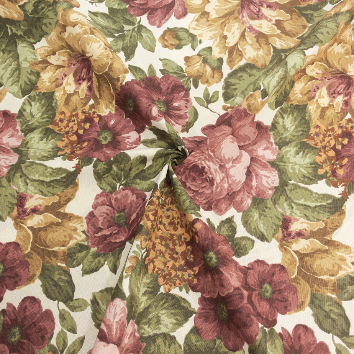 Gül Desenli Duck Keten Kumaş