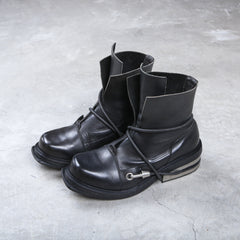 Dirk Bikkembergs Black Bungee Boots 1996 Steel Cut Heel Size 43