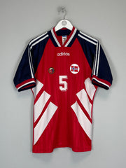 Shop 1994 NORWAY BJORNBYE #5 HOME SHIRT (M) ADIDAS, classic football shirts, vintage football shirts & retro soccer jerseys at Cult Kits