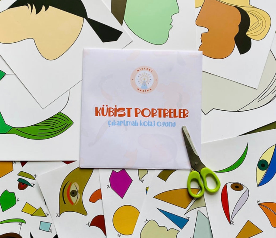 Kübist Portreler Kolaj Çalışması Zarfı