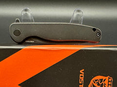 VOSTEED MINI LABRADOR BLACK TITANIUM HANDLE 14C28N DROP POINT PLAIN EDGE BLACK STONEWASH FINISH