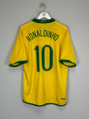 Shop 2006/08 BRAZIL RONALDINHO #10 HOME SHIRT (L) NIKE, classic football shirts, vintage football shirts & retro soccer jerseys at Cult Kits