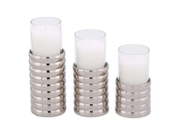 Liang & Eimil Pillar Holder Ribbed Nickel Plated Small
