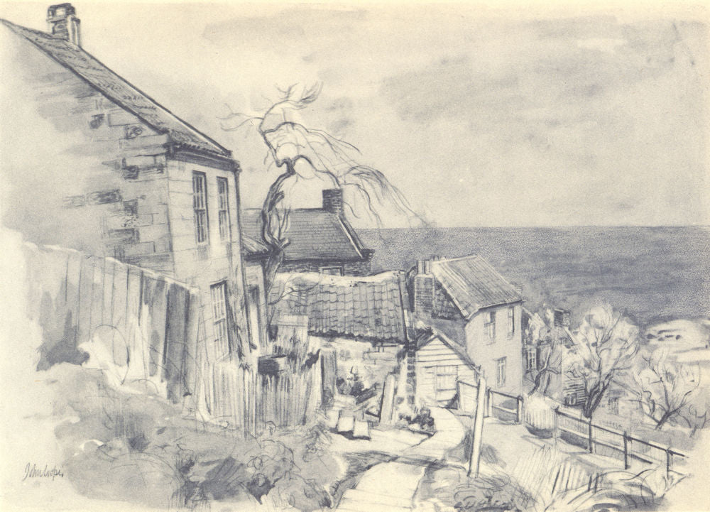 YORKSHIRE. Runswick Bay. By John Cooper 1947 old vintage print picture