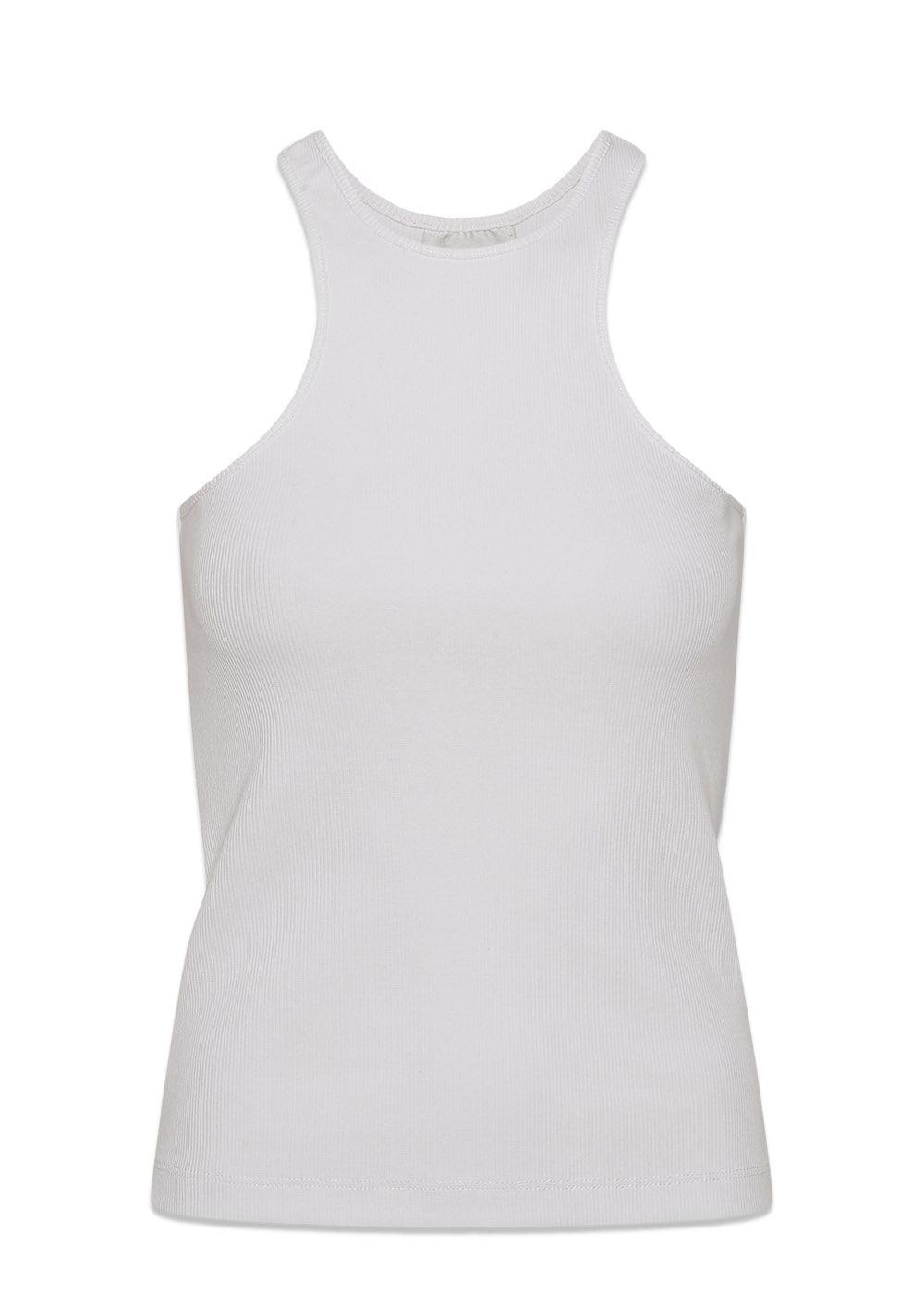 BLANCHE's Rosa Rib Tank - White. Køb toppe her.