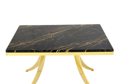 Kare Pion Orta Sehpa Siyah-Gold OREO