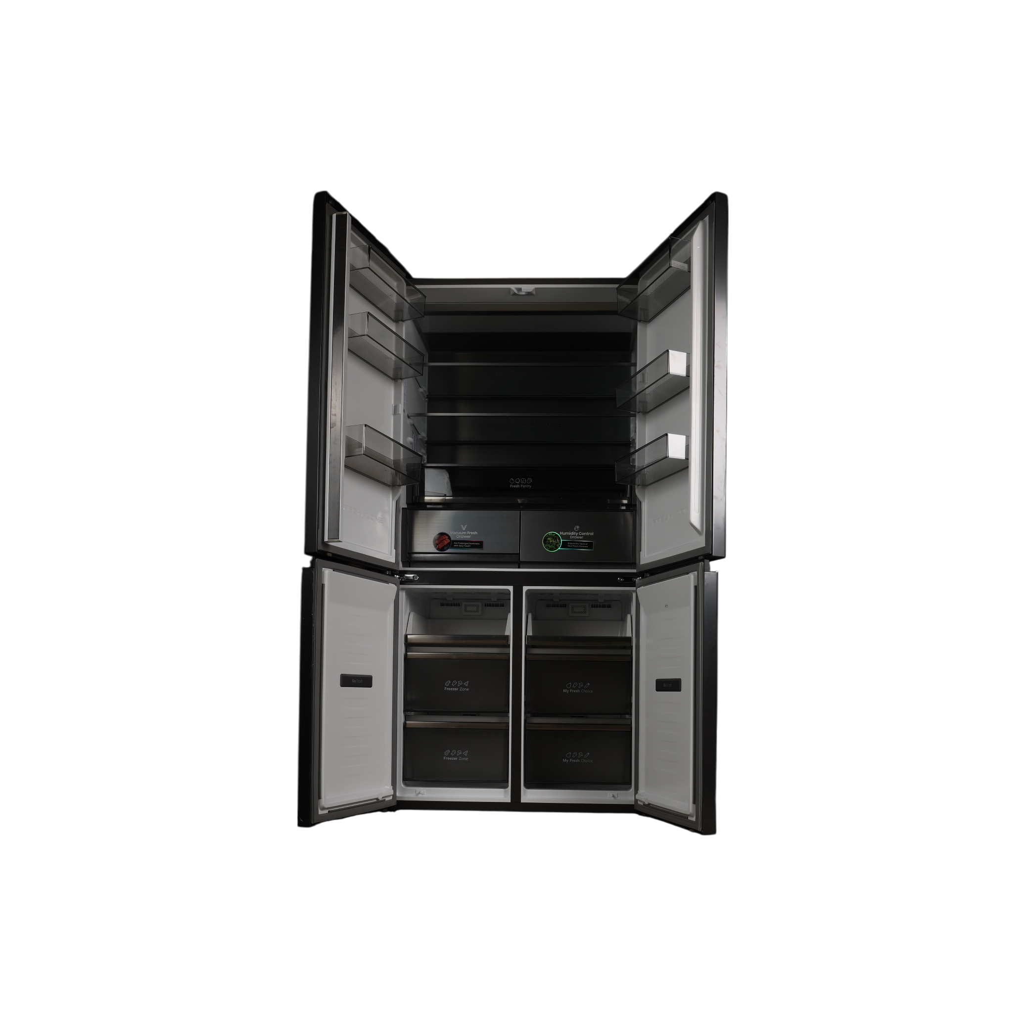 Réfrigérateur Multi-Portes 591 L Reconditionné HISENSE RQ768N4GBE : vue de l'intérieur