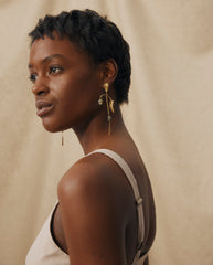 BALAKATA | Pendientes Largos Bañados en Oro con Labradorita