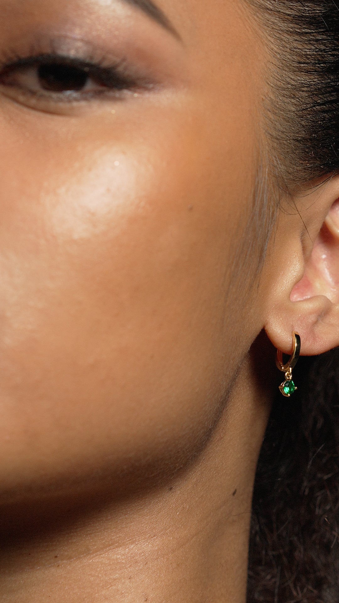 Tilda Hoop Emerald Gold Vermeil