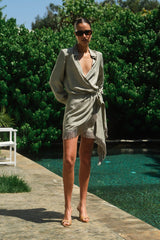 Püskül Detaylı Kruvaze Elbise