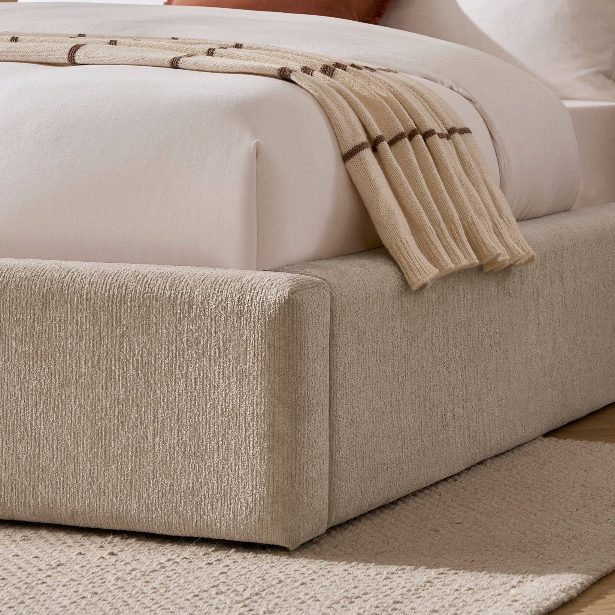 Aintree Ottoman Storage Bed - Textured Oatmeal - DUSK