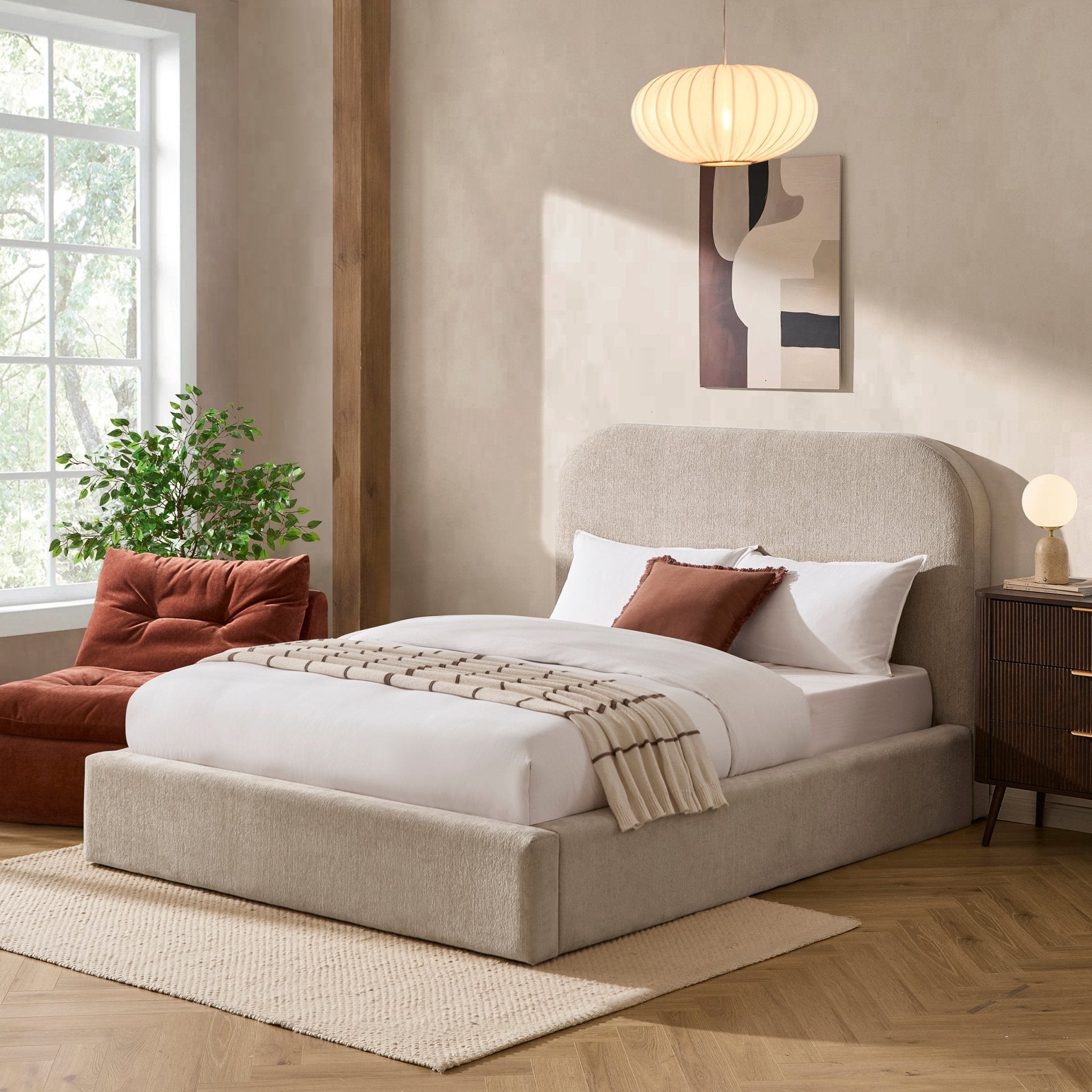 Aintree Ottoman Storage Bed - Textured Oatmeal - DUSK