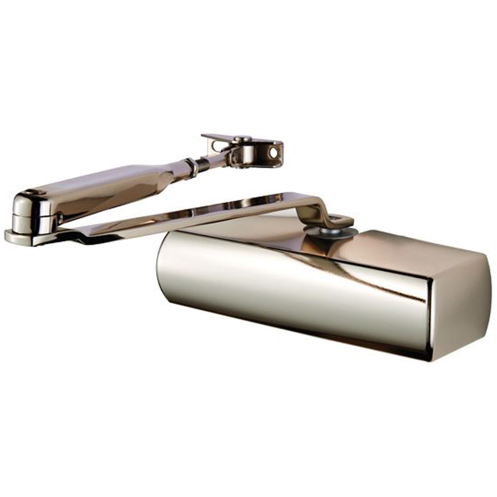 Fixed Power Overhead Door Closer Set 180 Degree Opening 60kg Doors Satin Nickel
