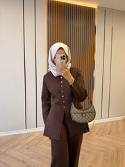 Mercerized Knitwear Set – Brown