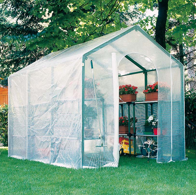 Serra da Giardino a Casetta in PVC con Telo Rama Bucaneve Verde